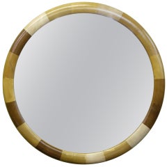 Large Vintage Patchwork Leather Framed Mirror 5