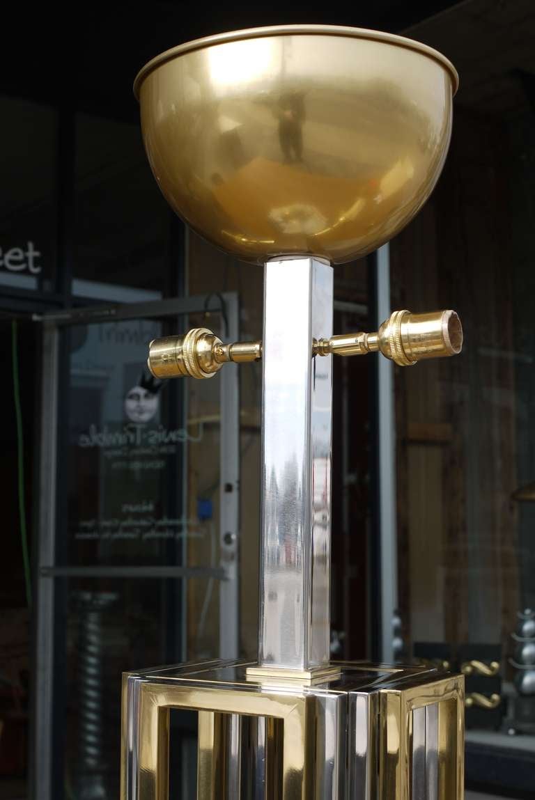 Coppia di lampade in ottone e cromo di Romeo Rega In condizioni ottime in vendita a Kilmarnock, VA