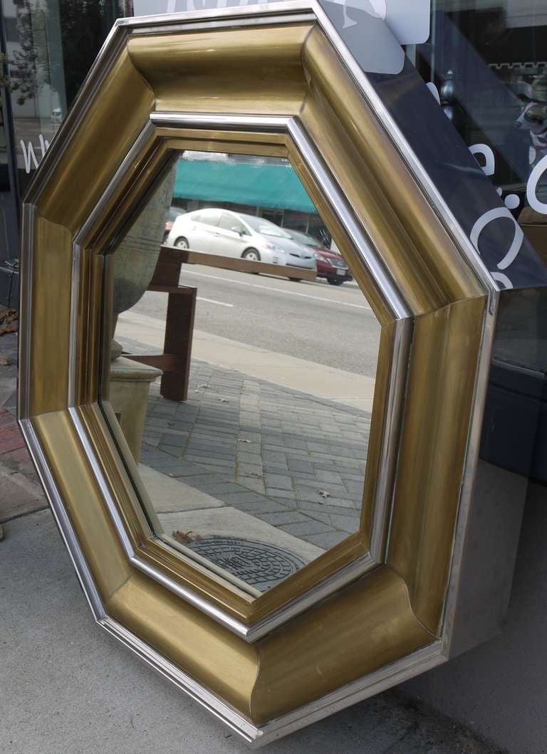 French Octagonal Mirror by Michel Pigneres