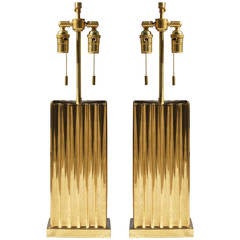 Fluted Brass Lamps by Sarreid Ltd.