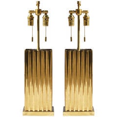 Fluted Brass Lamps by Sarreid Ltd.