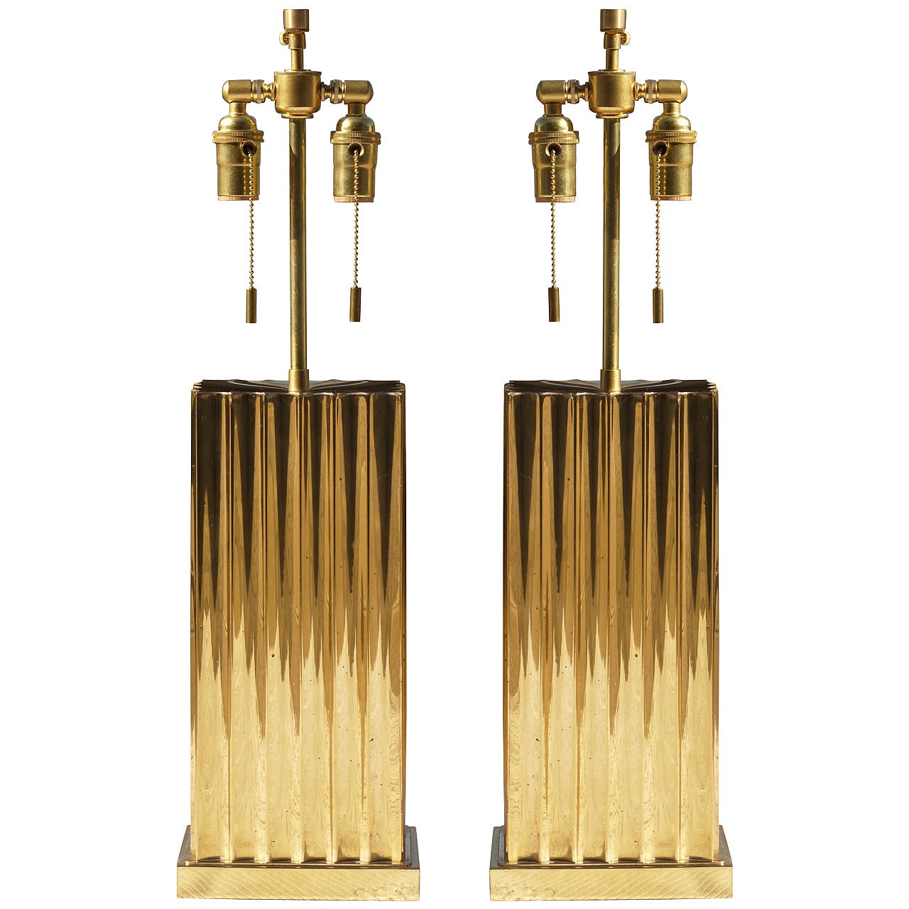 Fluted Brass Lamps by Sarreid Ltd.
