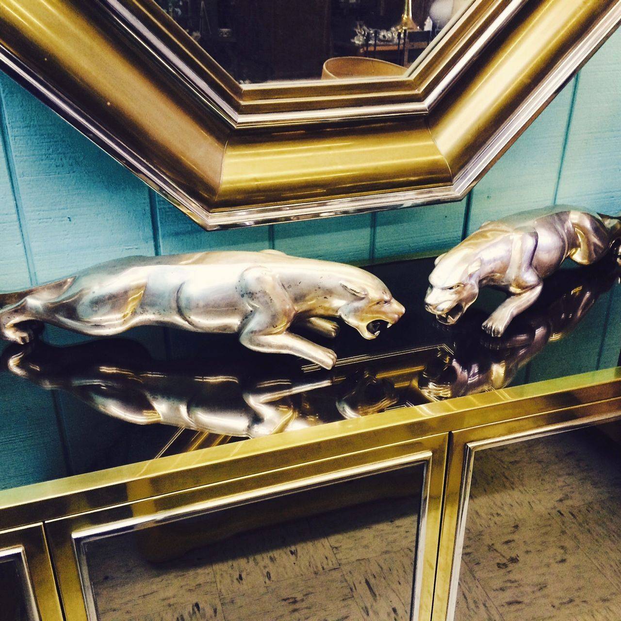 Pair of French Deco Silvered Bronze Jaguars by Charles Valton In Excellent Condition In Kilmarnock, VA