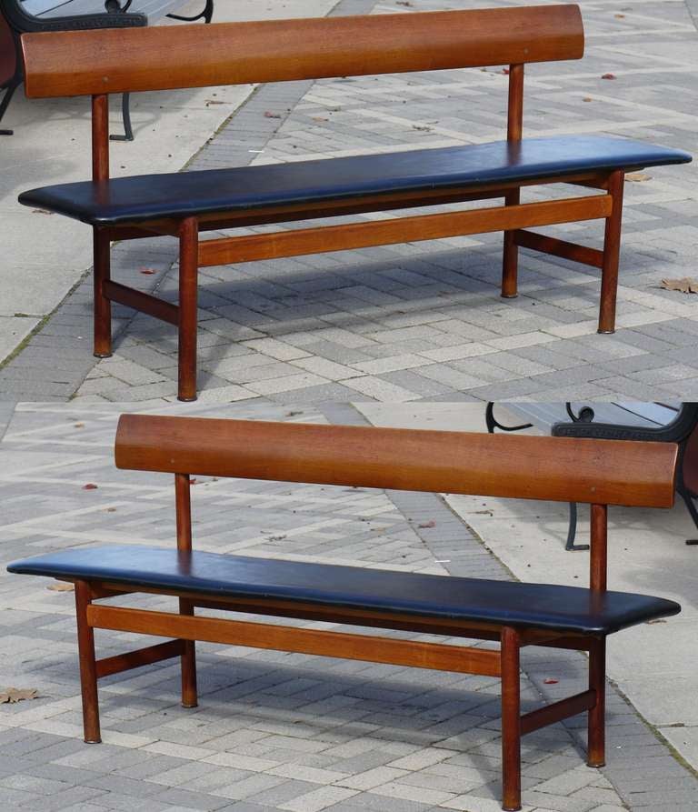 An early pair of oak benches designed by Danish master Borge Mogensen.  A simple yet sophisticated design.  These were constucted by the company  Fredericia Stolefabrik and this was model 171.  Everything original to the bench and in excellent