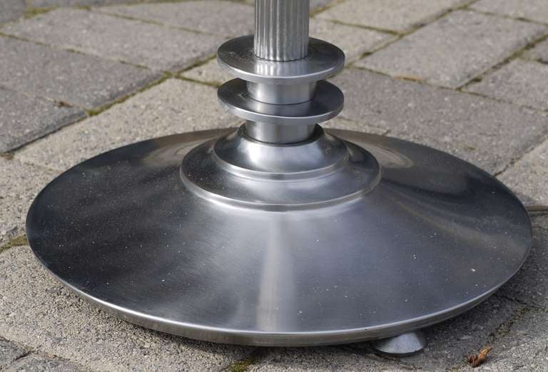 Machine Age Nickel Torchiere Attributed to Walter Von Nessen