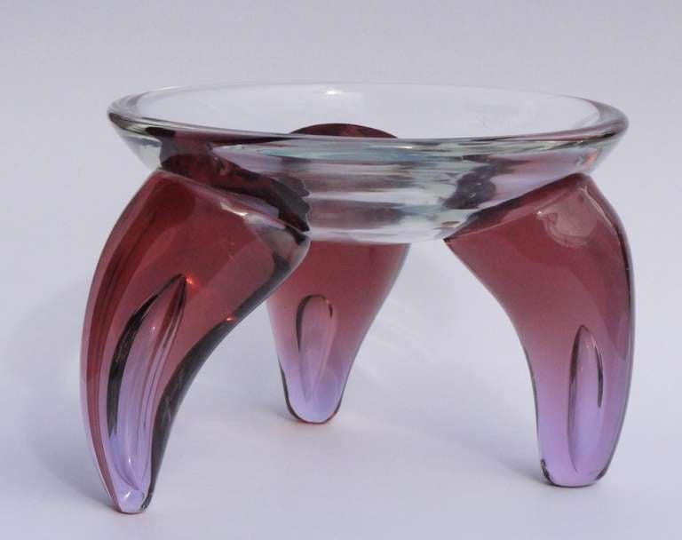 Czech Footed Glass Bowl by Borek Sipek