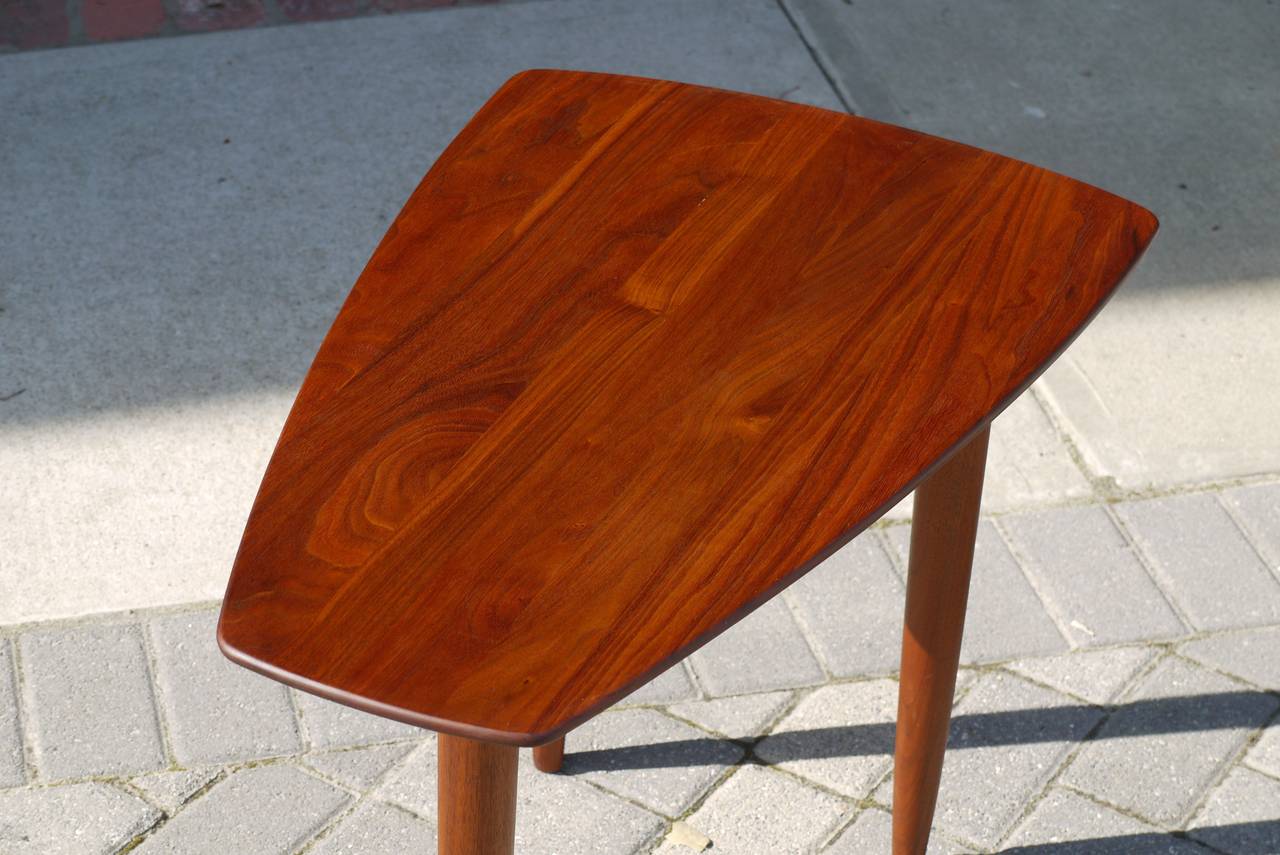 Oiled Pair of Phillip Lloyd Powell Style Walnut Tables
