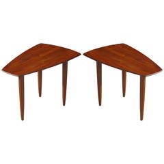 Pair of Phillip Lloyd Powell Style Walnut Tables