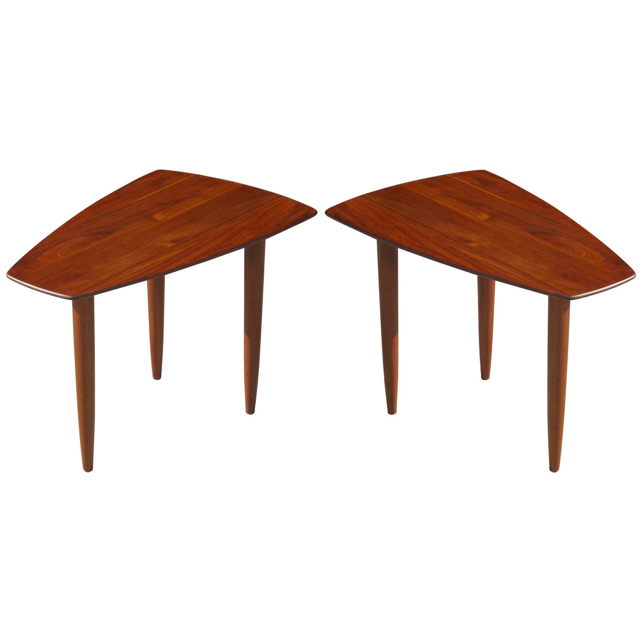 Pair of Phillip Lloyd Powell Style Walnut Tables