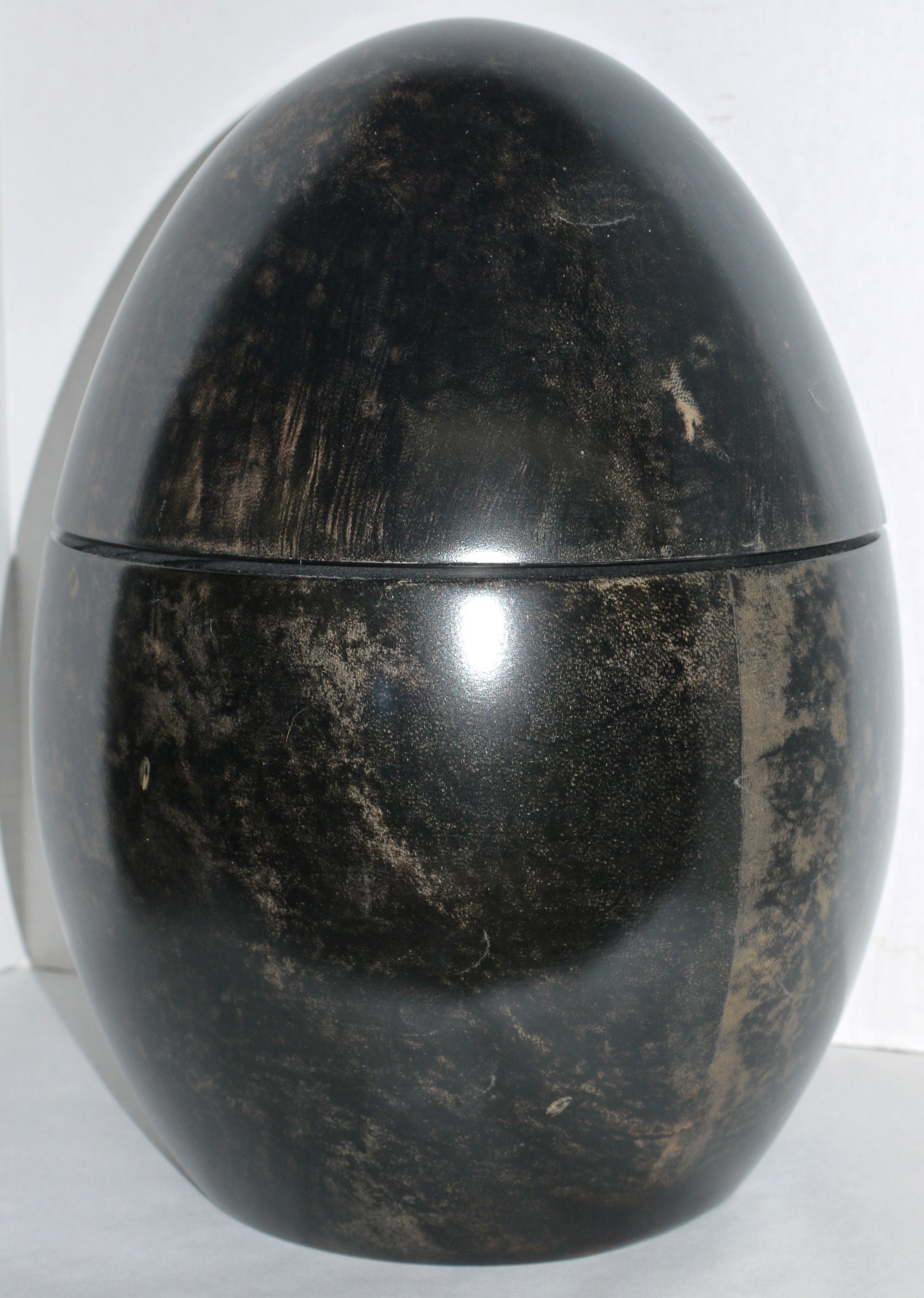 Rare Large Egg Shaped Parchment Ice Bucket by Aldo Tura