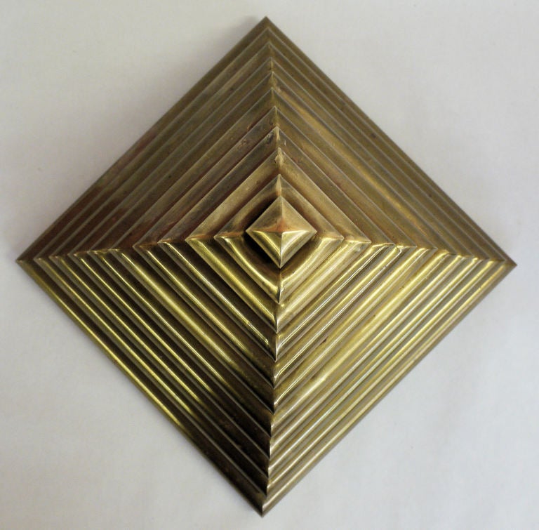 Spanish Sculptural Brass Pyramid Box
