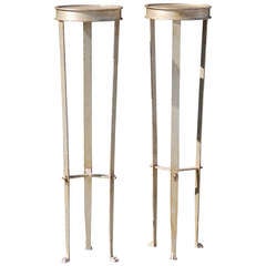 Pair of Silver Gilt Iron Neoclassical Pedestals