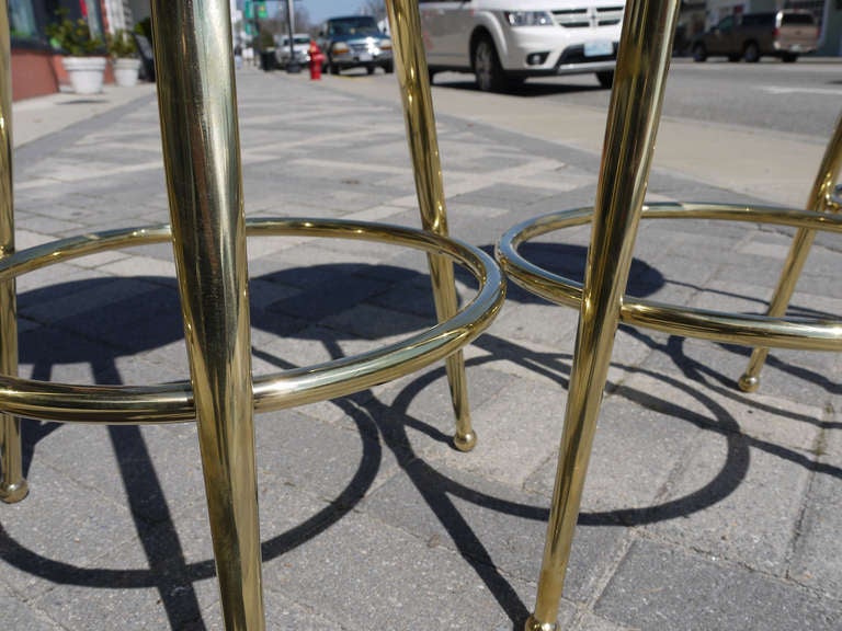 Set of Four Italian Brass Bar Stools 2
