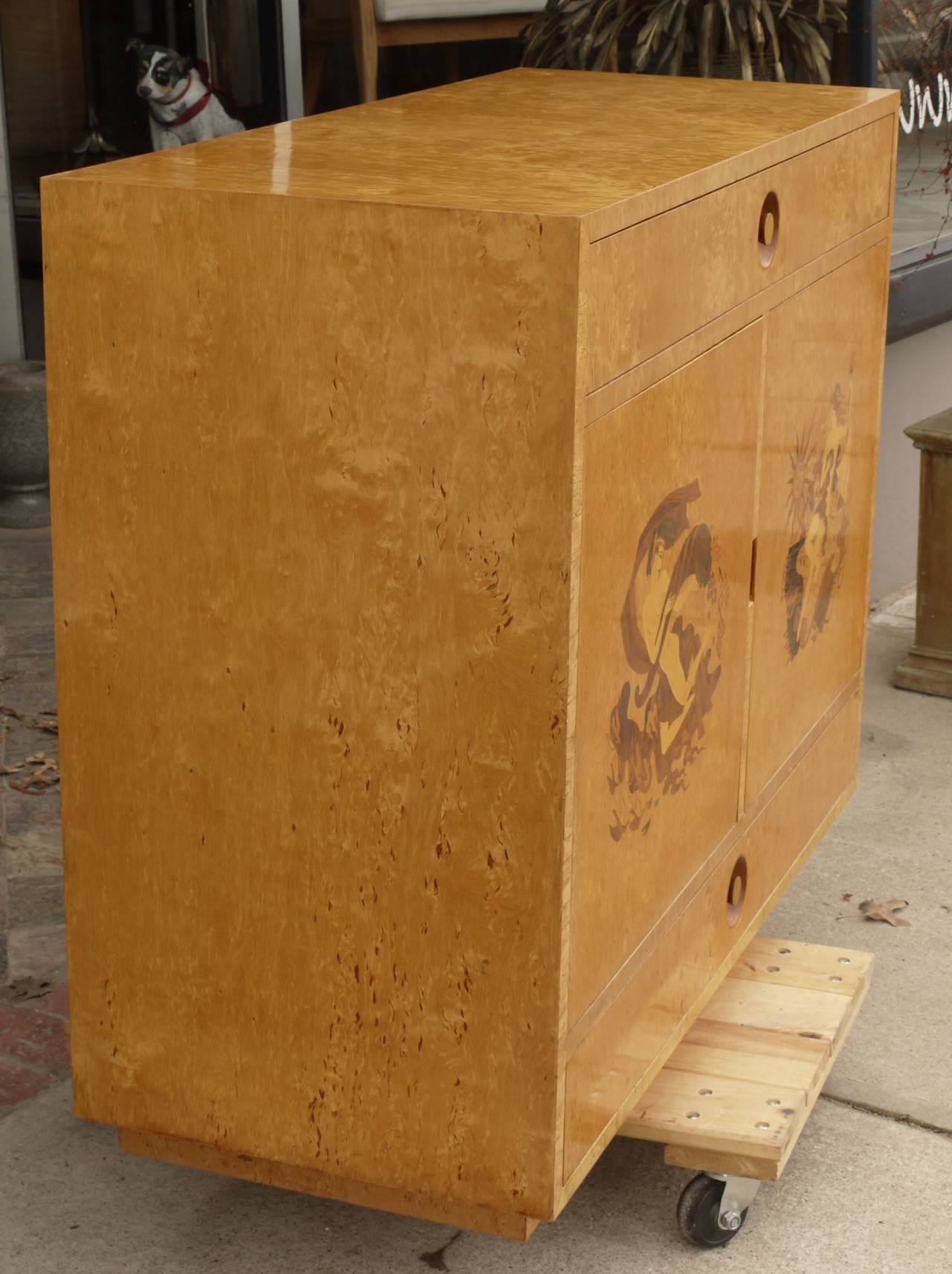 Stunning Marquetry Cabinet by Andrew Szoeke In Excellent Condition In Kilmarnock, VA