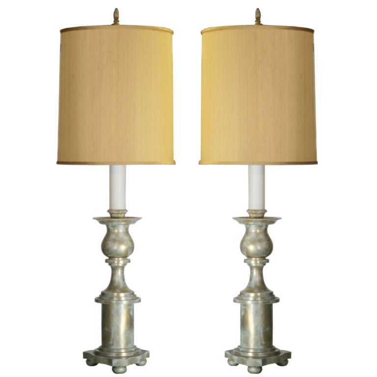 Massive Pair of James Mont Lamps