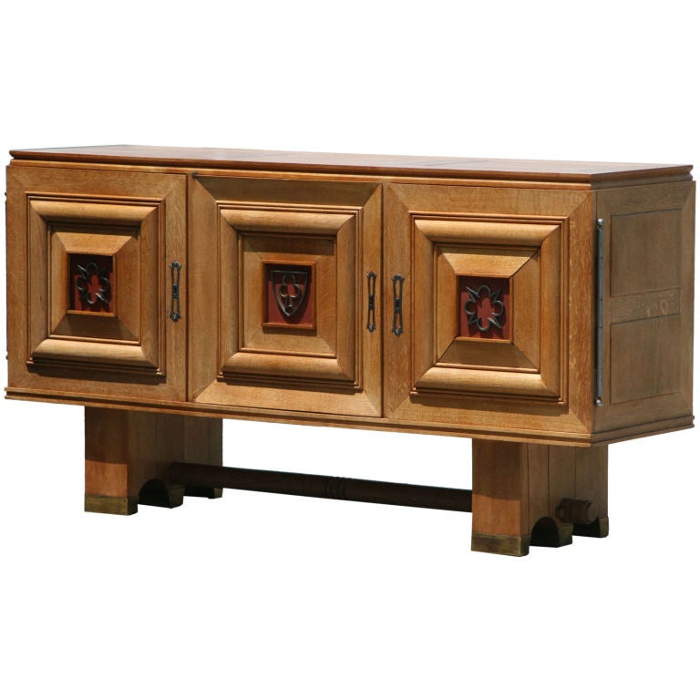 French Deco Oak Sideboard Attributed to Charles Dudouyt