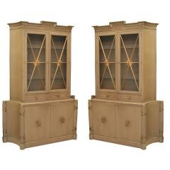 Pair of Bleached Mahogany Grosfeld House Display Cabinets
