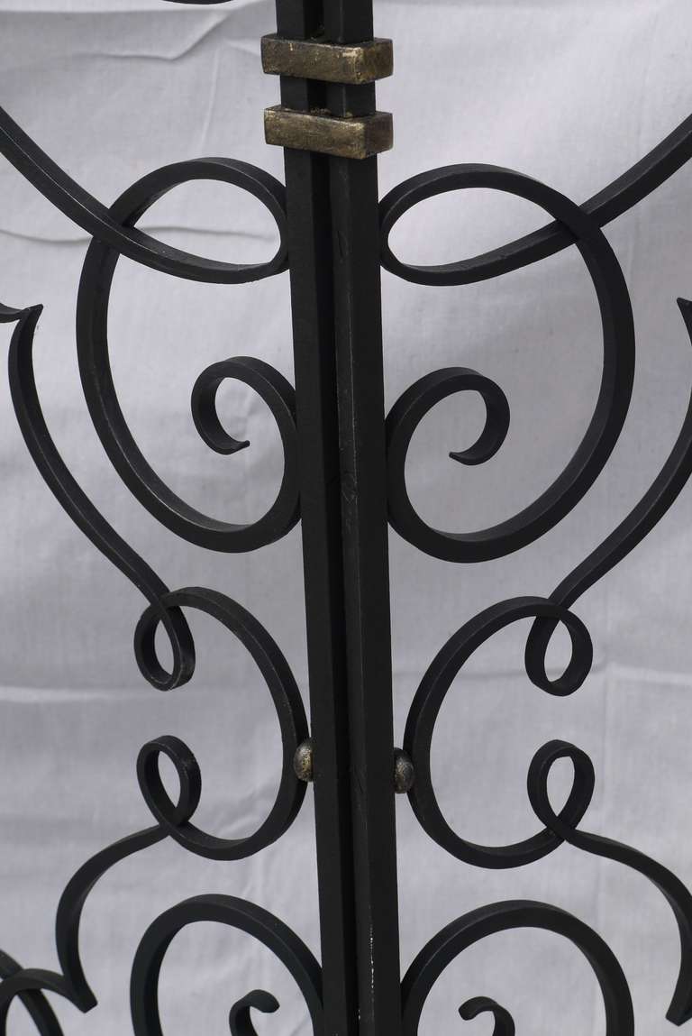 Mid-20th Century French 1940's Hand Forged Iron Screen by Gilbert Poillerat