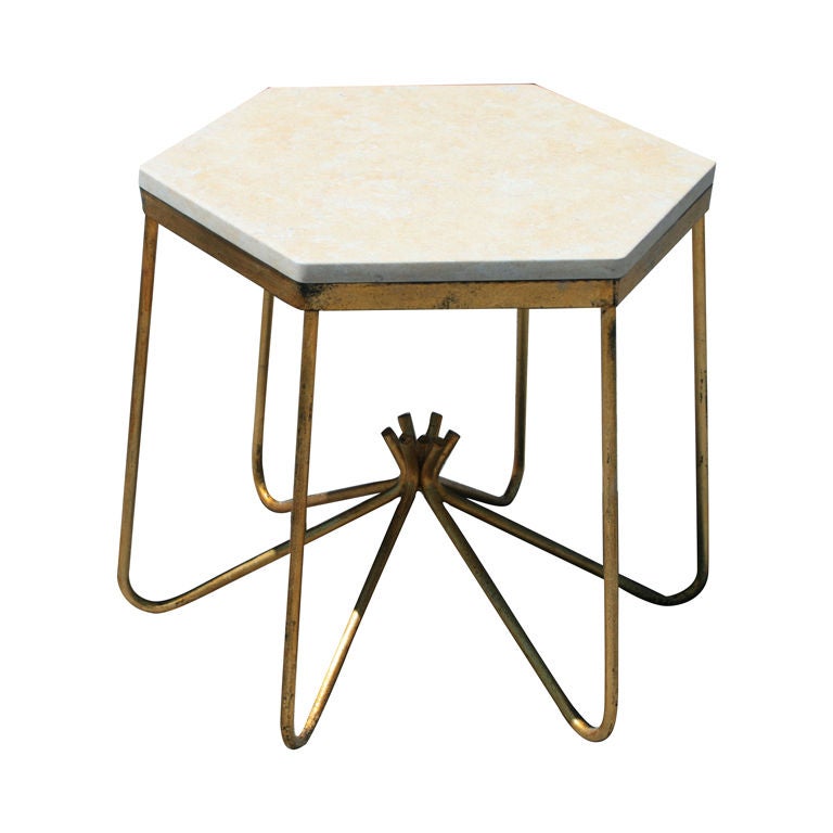 Occasional Table with Travertine Top