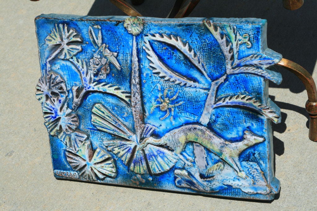 Italian Majolica Bas Relief Plaque by Ugo Lucerni