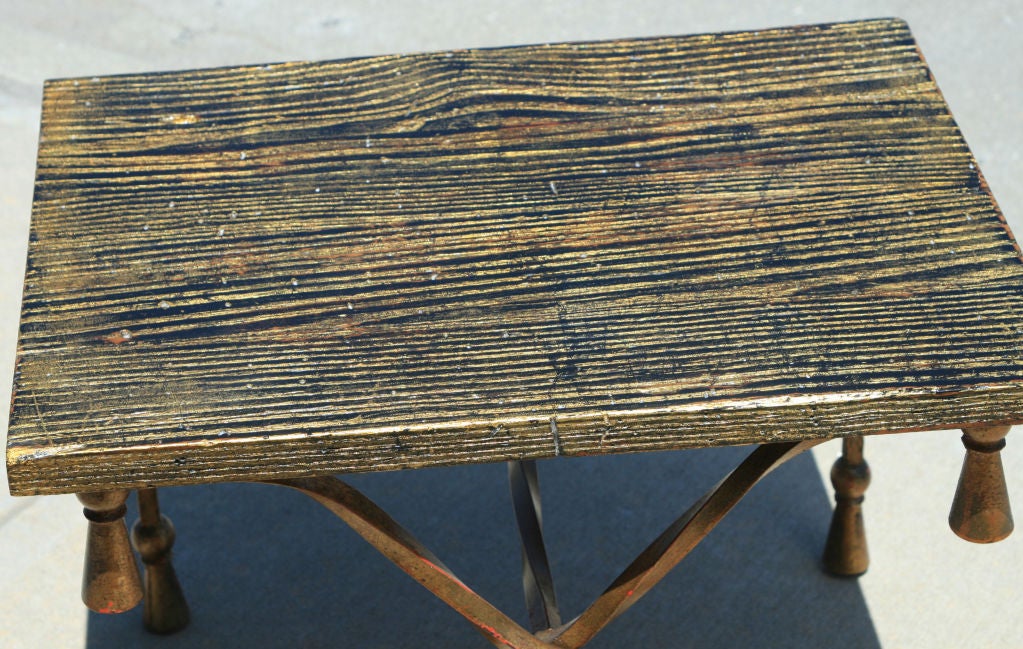 Wrought Iron Rope and Tassel Form Side Table