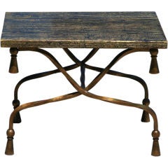 Wrought Iron Rope and Tassel Form Side Table