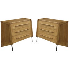 Pair of Oak Dressers by Claude Vassal