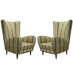 Vintage Pair of Wing Back Chairs by Paolo Buffa