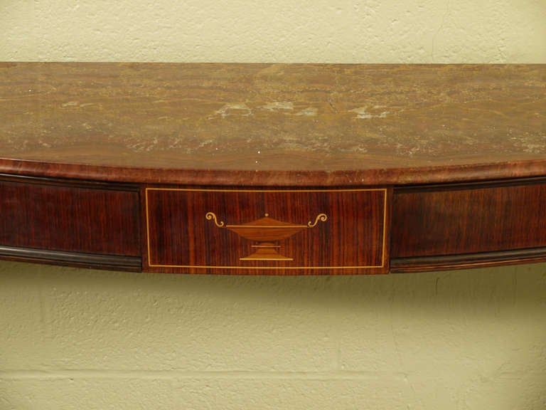 Marquetry Large Rosewood Console by Paolo Buffa For Sale