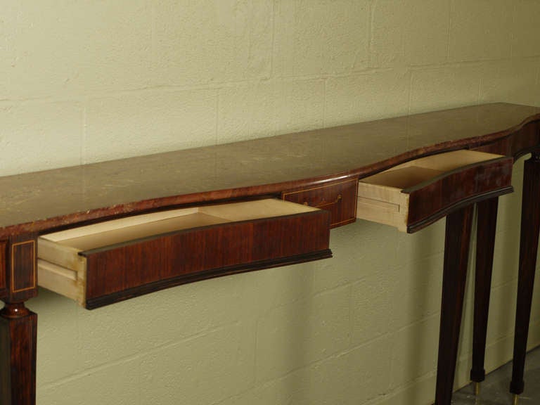 Large Rosewood Console by Paolo Buffa For Sale 2