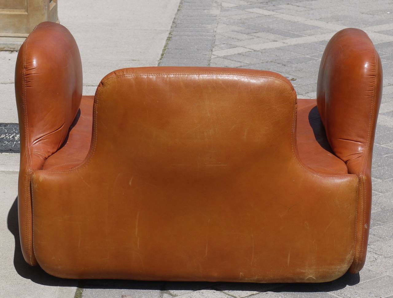 Late 20th Century Rare Pair of Leather Chairs by Alberto Rosselli for Saporiti