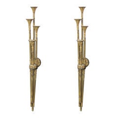 Pair of Brutalist Sconces by The Feldman Company