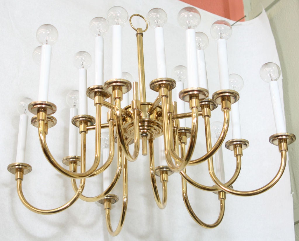 Stunning eighteen-light chandelier by Stiffel.