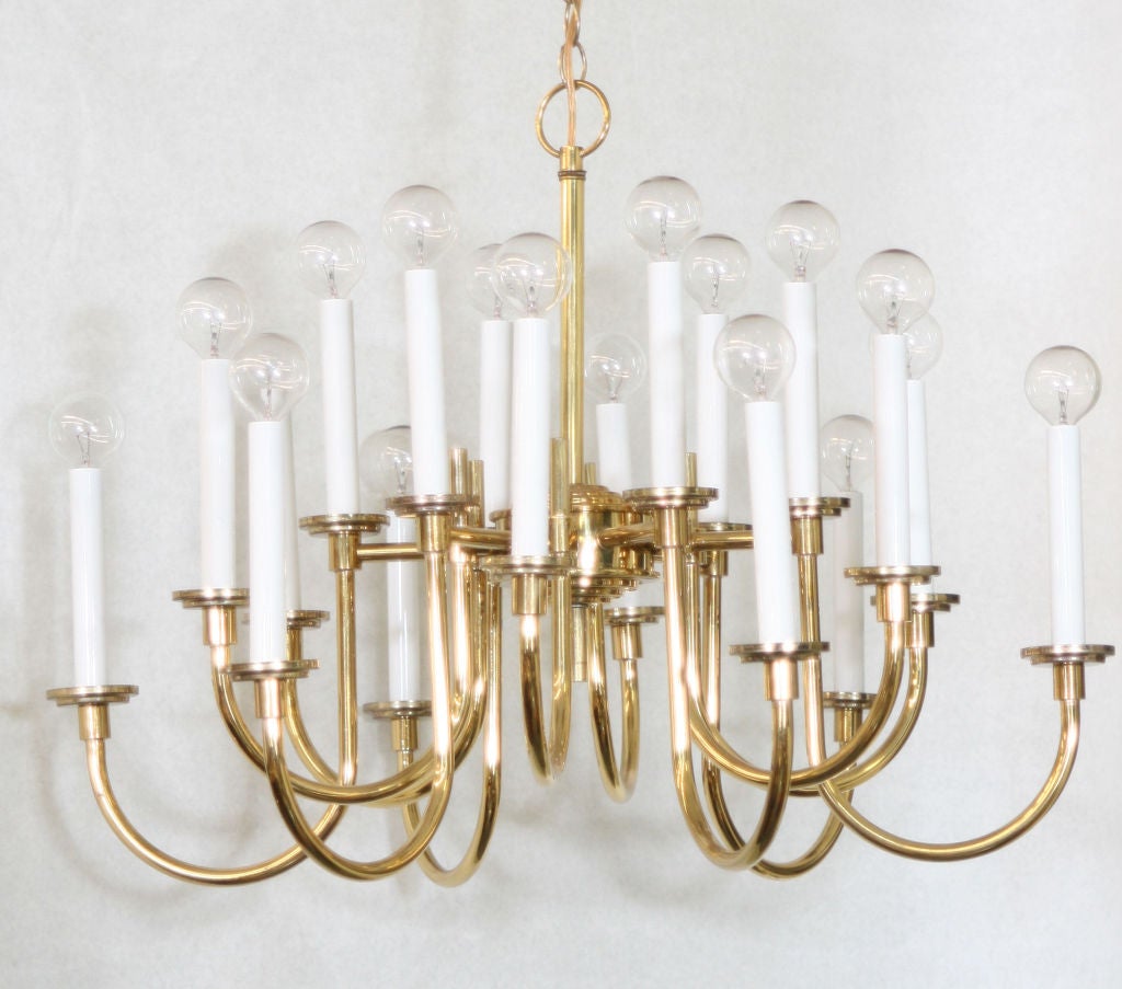 Américain Vieux lustre Stiffel vintage à dix-huit lumières en vente