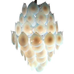 Large Early Opalescent Vistosi Chandelier