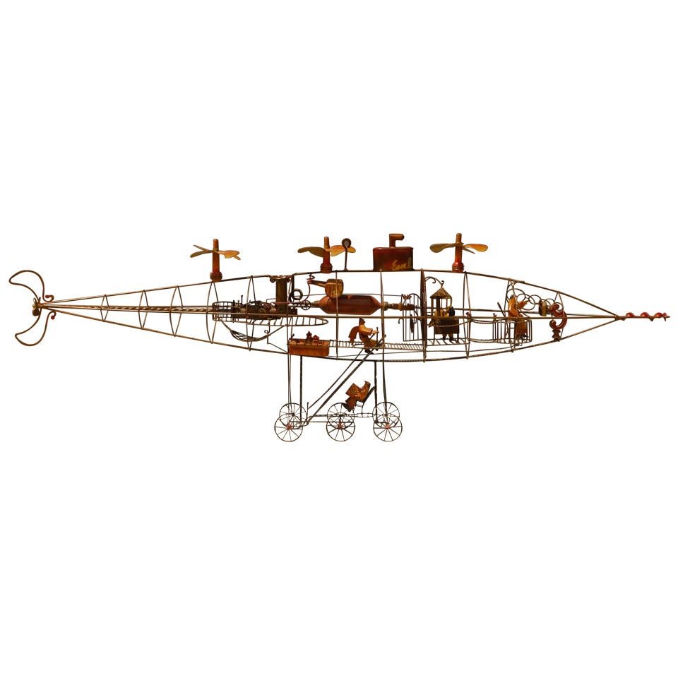 66" Dirigible Folk Art Sculpture by Clifford Earl
