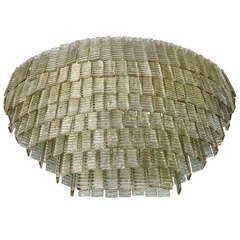 Massive Smokey Champagne 8 Tiered Oval Murano Chandelier