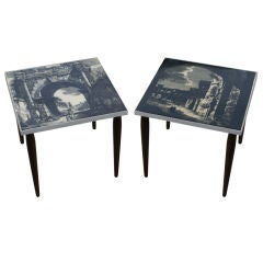 Pair of Late 1940's Fornasetti Side Tables