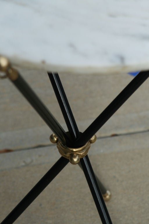 Vintage Italian Bronze and Marble Campaign Style Gueridon