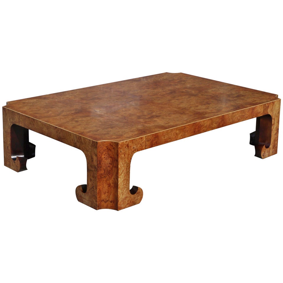 Large Collectors Edition Burl Coffee Table by Baker