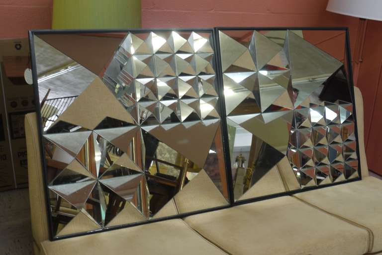 American Pair of Diamond Mirrors by Verner Panton For Sale