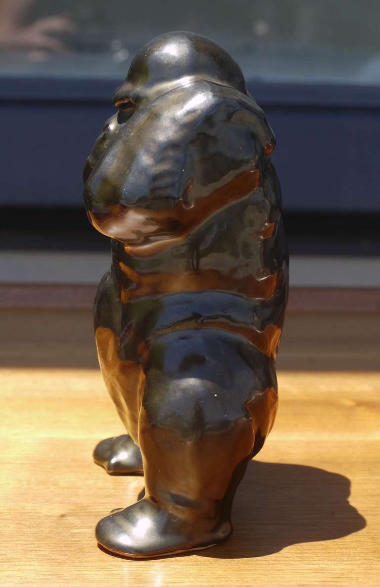 Mid-20th Century Danish Ceramic Gorilla by Emil Ruge for Dybböl
