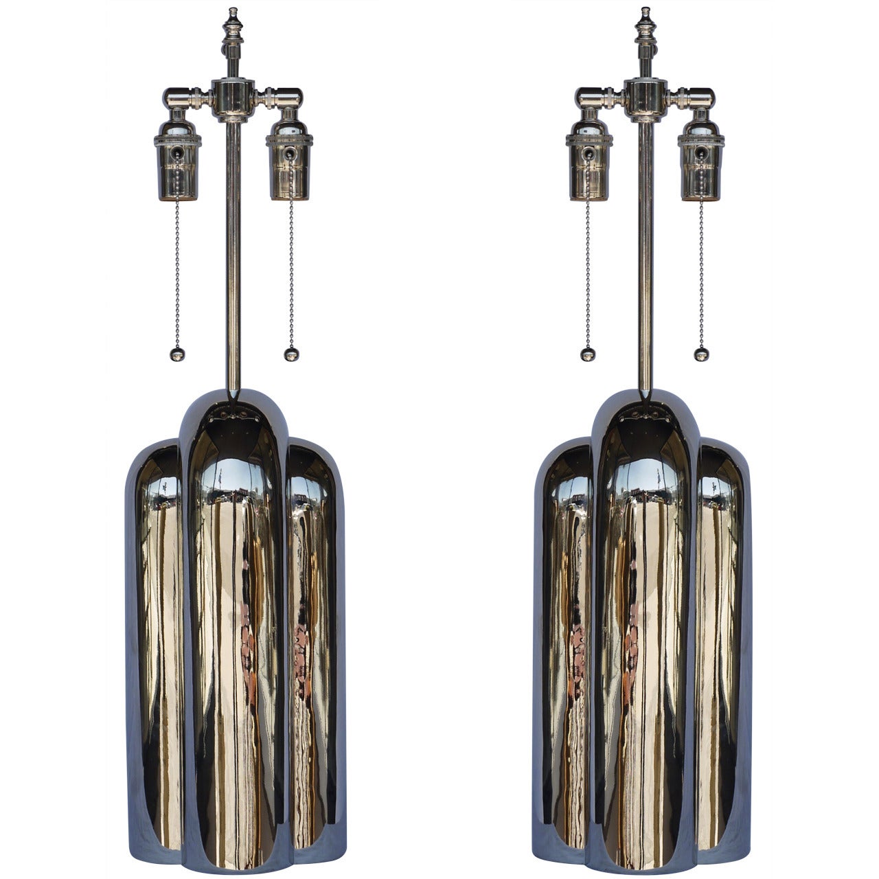 Pair of Nickel-Plated Lamps by Westwood Industries