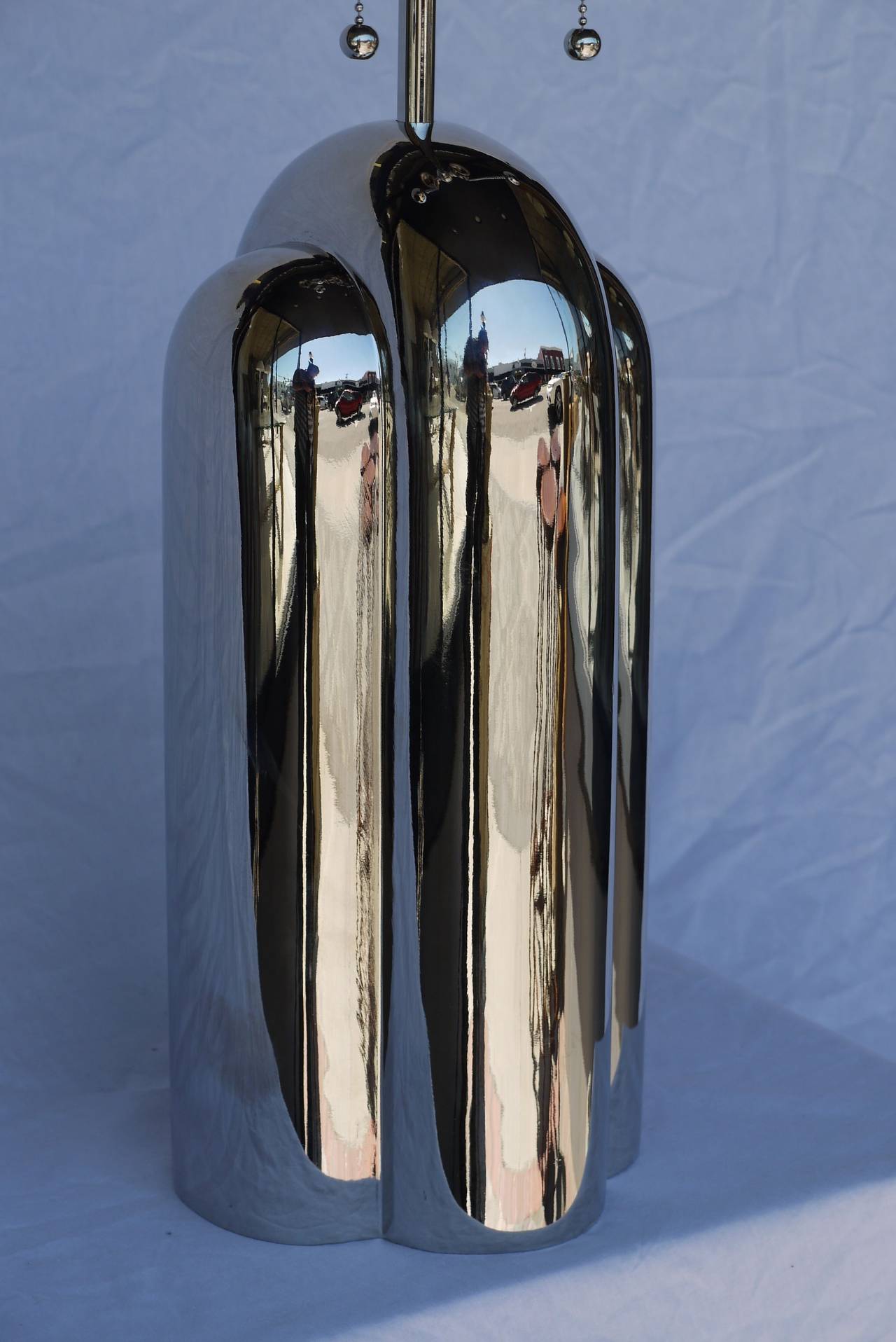 Art Deco Pair of Nickel-Plated Lamps by Westwood Industries