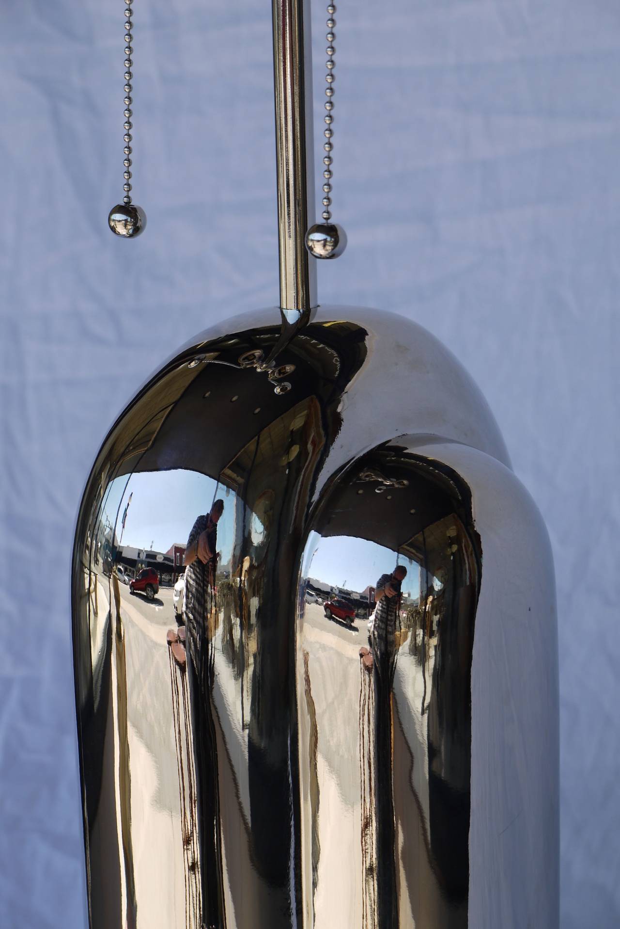 Pair of Nickel-Plated Lamps by Westwood Industries In Excellent Condition In Kilmarnock, VA