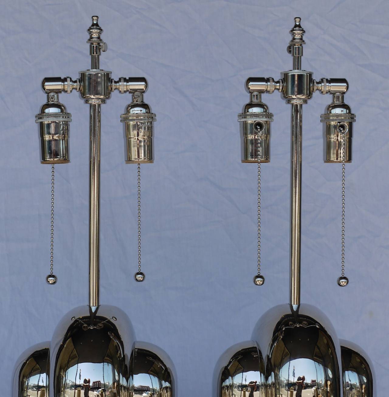 American Pair of Nickel-Plated Lamps by Westwood Industries