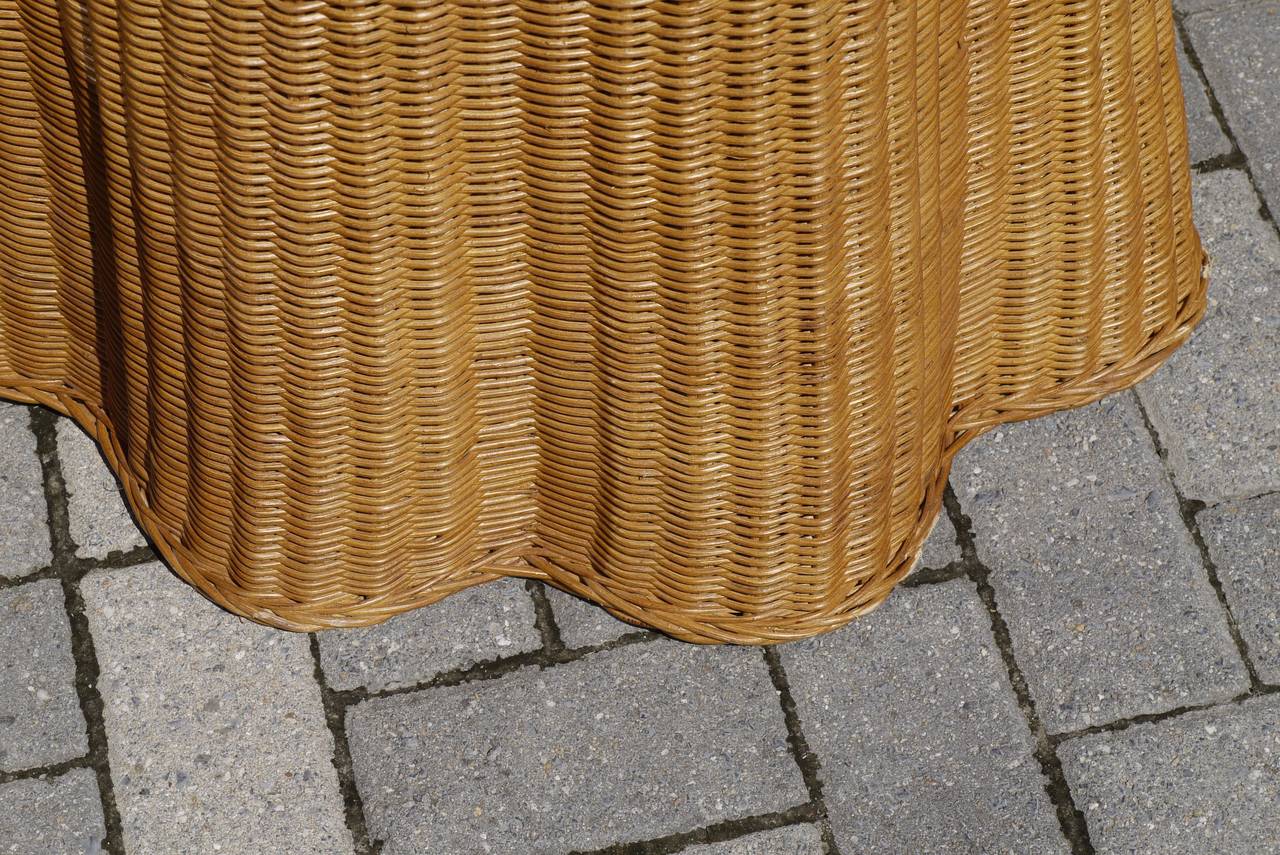 round wicker end table