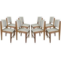 Set of 8 Italian Walnut Chairs attributed to Giovanni Michelucci