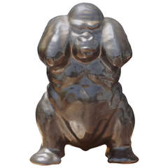 Vintage Danish Ceramic Gorilla by Emil Ruge for Dybböl