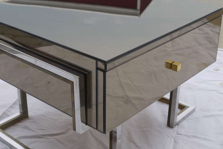 Mirrored Side Tables by Michel Pigneres In Excellent Condition For Sale In Kilmarnock, VA